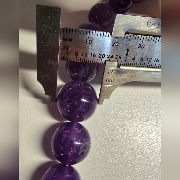 Vintage Genuine Amethyst Graduated Bead Necklace 18" - Picture 6 of 6